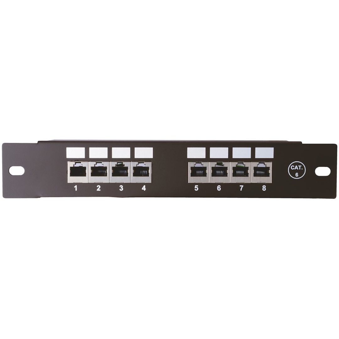 Patchpanel 10" Cat.6, Skärmad, 8-portar MALMBERGS