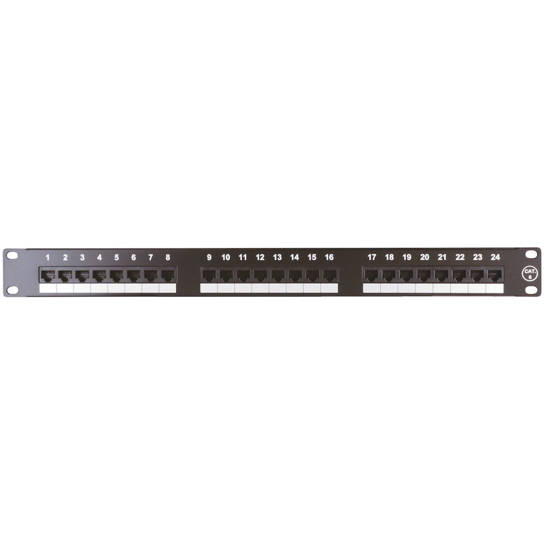 Patchpanel 19" Cat.6, Oskärmad, 24-portar MALMBERGS