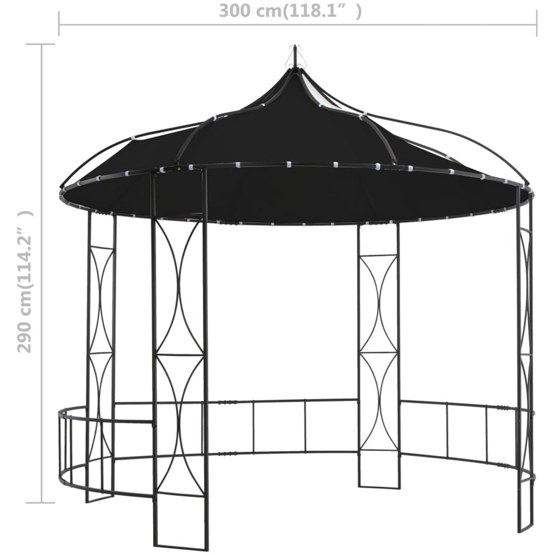 Paviljong 300x290 cm antracit rund vidaXL – bild 6