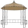 Paviljong 300x290 cm taupe rund vidaXL – miniatyr 2