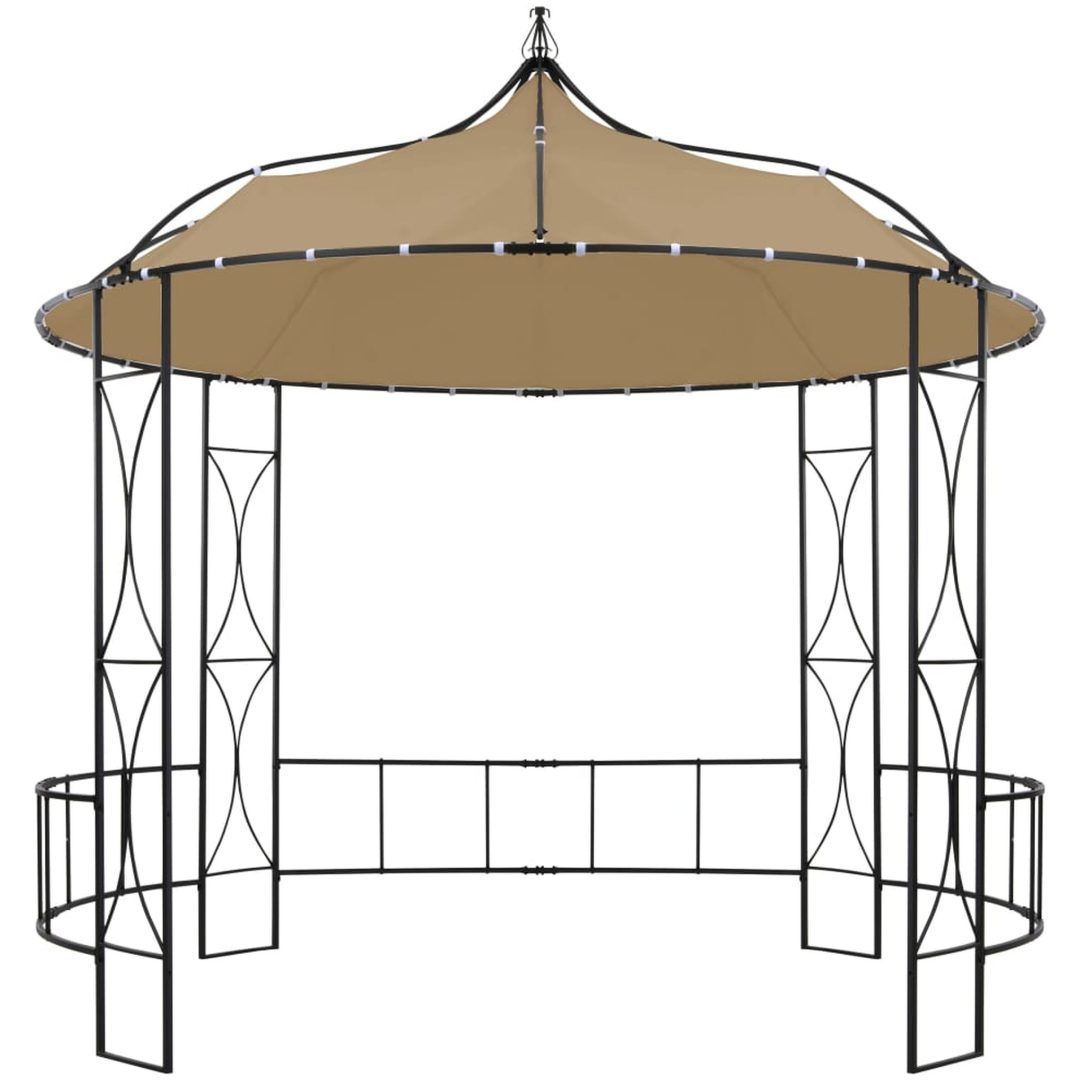 Paviljong 300x290 cm taupe rund vidaXL – bild 2