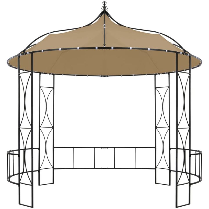 Paviljong 300x290 cm taupe rund vidaXL – bild 2