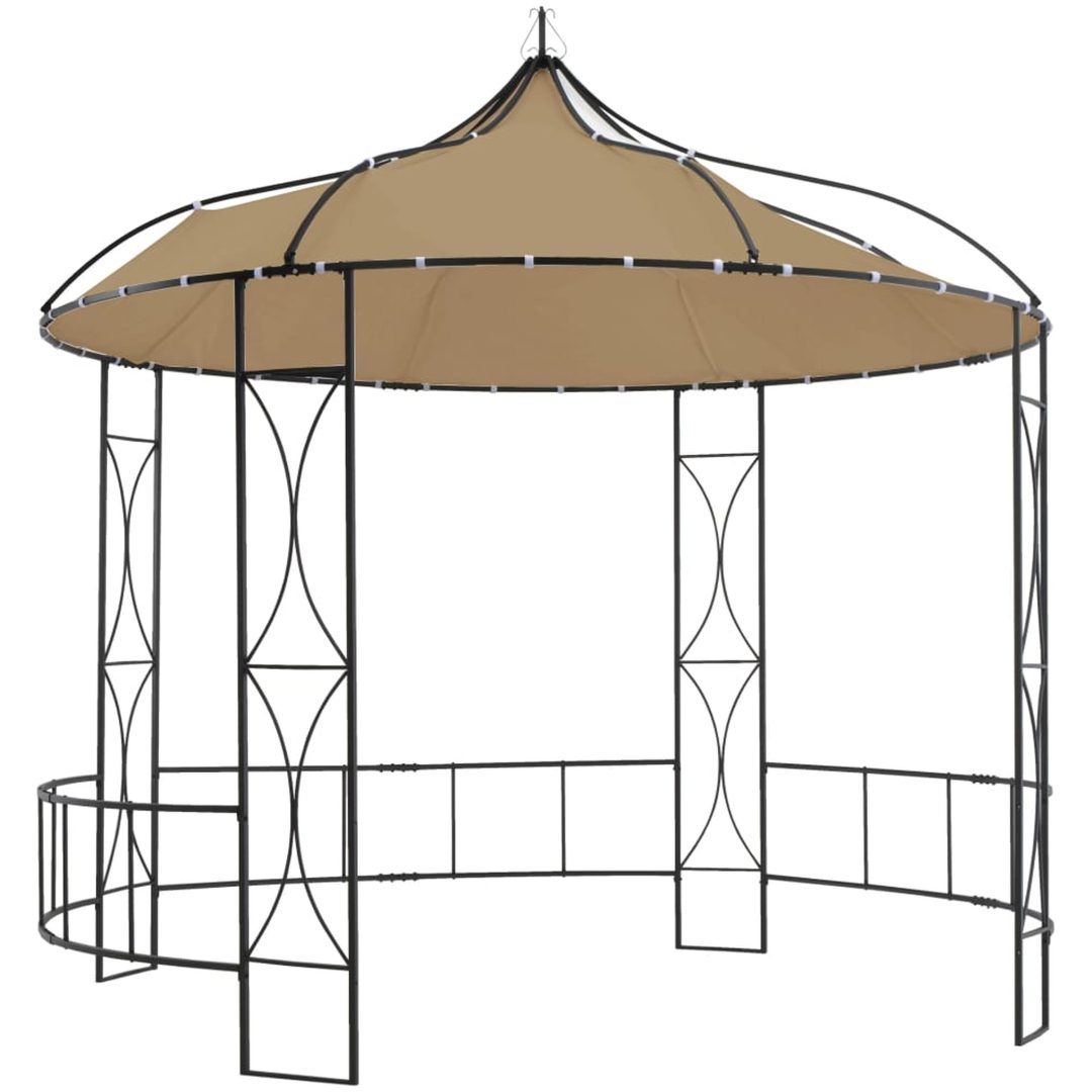 Paviljong 300x290 cm taupe rund vidaXL