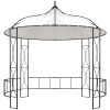 Paviljong 300x290 cm vit rund vidaXL – miniatyr 2