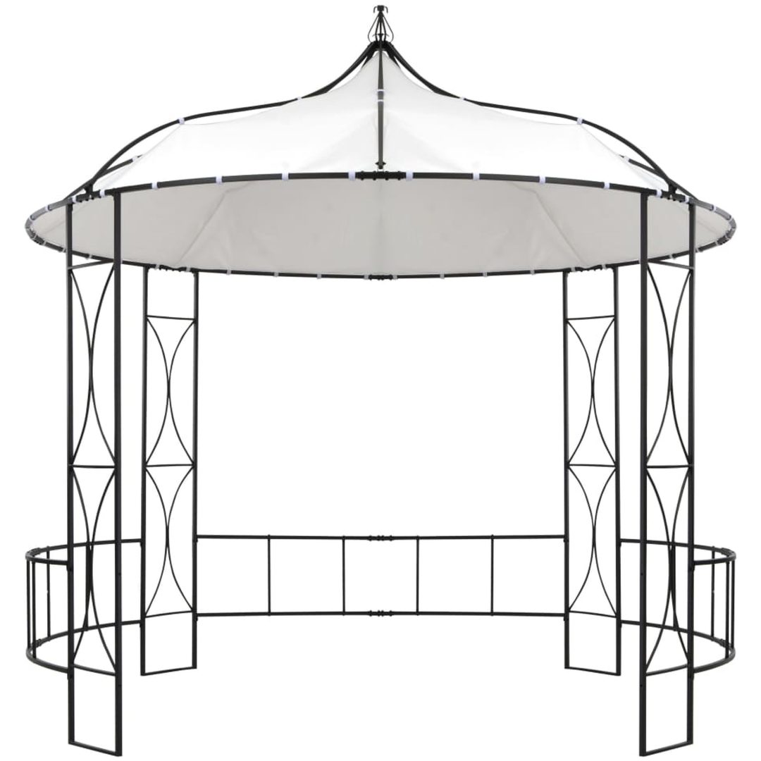 Paviljong 300x290 cm vit rund vidaXL – bild 2