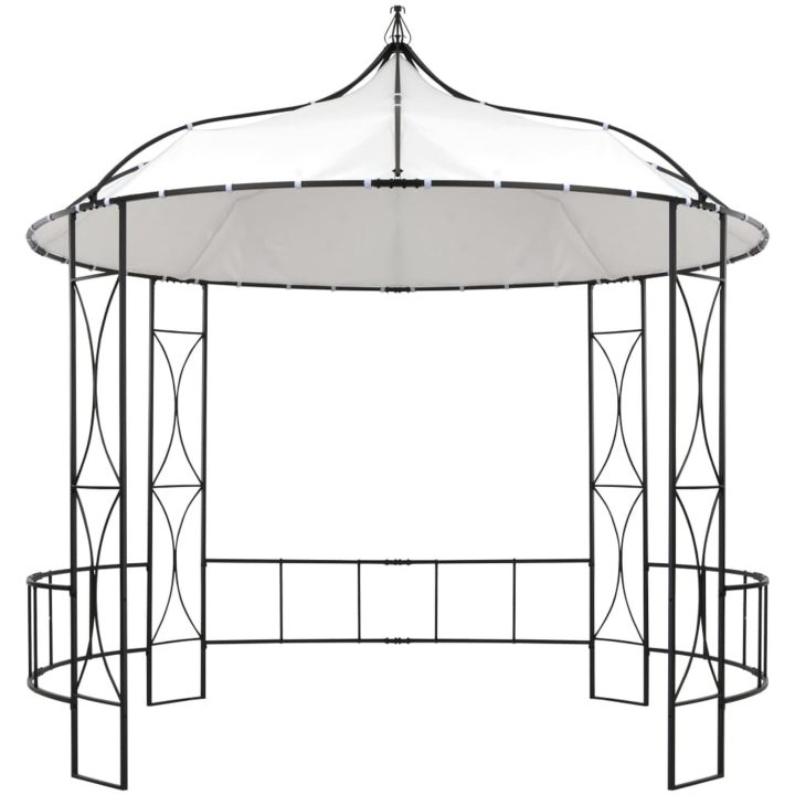 Paviljong 300x290 cm vit rund vidaXL – bild 2