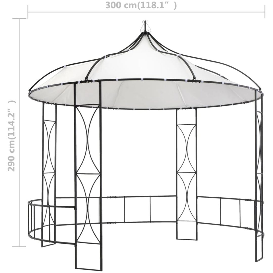 Paviljong 300x290 cm vit rund vidaXL – bild 6