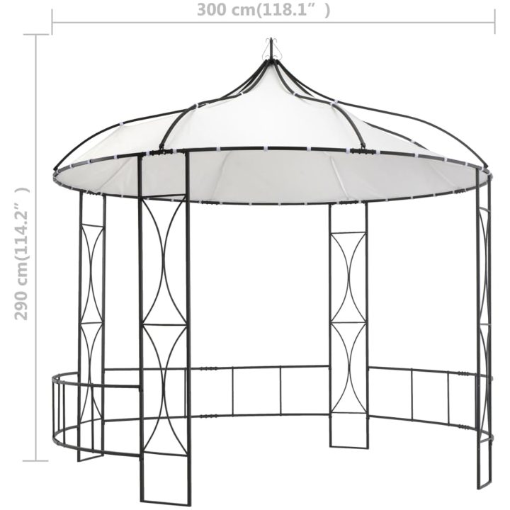 Paviljong 300x290 cm vit rund vidaXL – bild 6