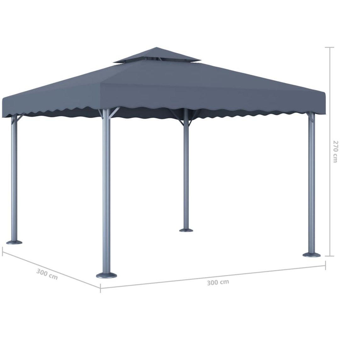 Paviljong 300x300 cm antracit aluminium vidaXL – bild 4