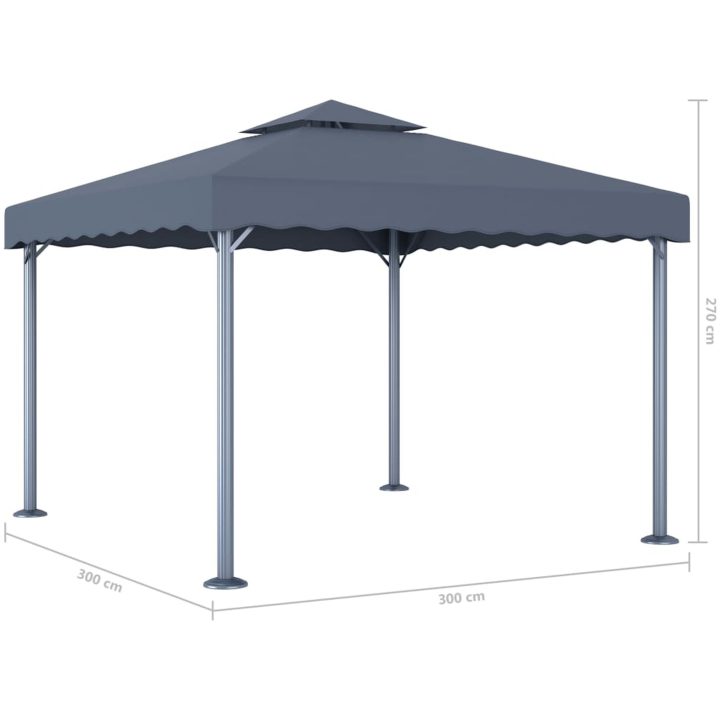 Paviljong 300x300 cm antracit aluminium vidaXL – bild 4