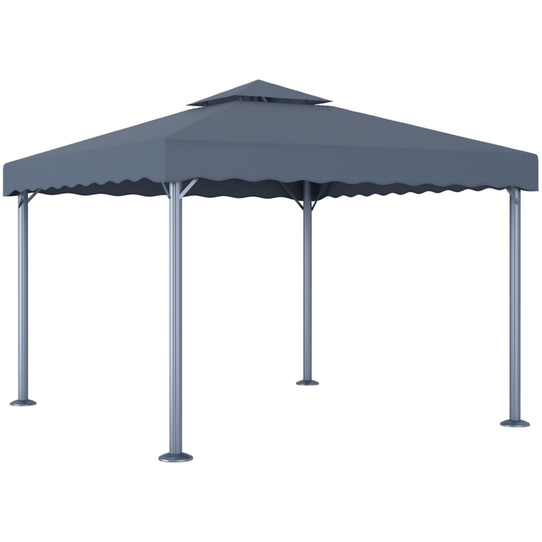 Paviljong 300x300 cm antracit aluminium vidaXL