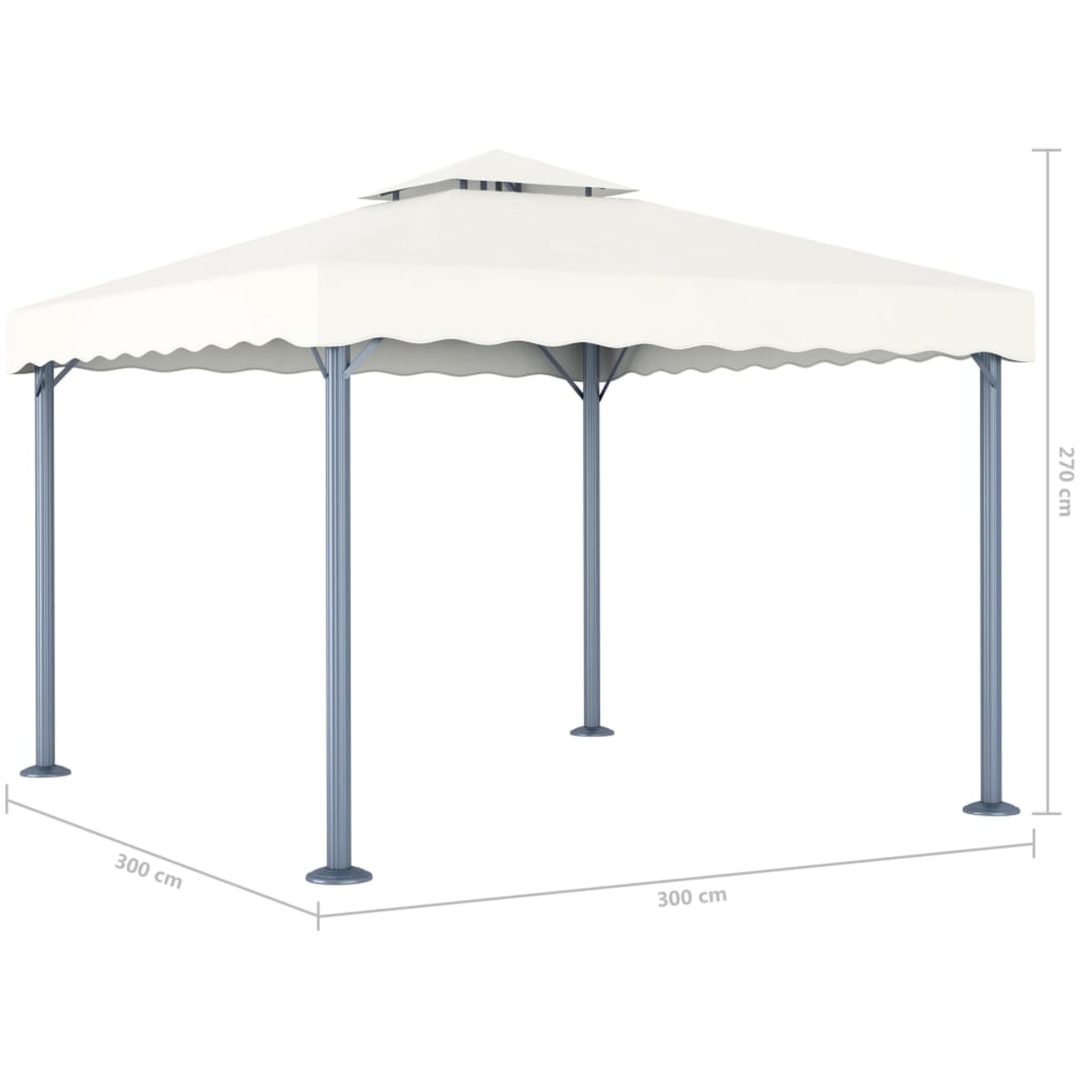 Paviljong 300x300 cm gräddvit aluminium vidaXL – bild 4