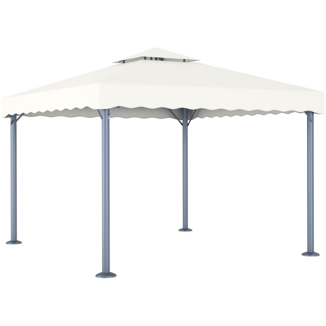 Paviljong 300x300 cm gräddvit aluminium vidaXL