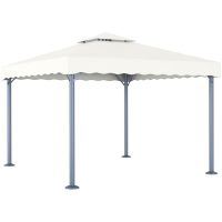 Paviljong 300x300 cm gräddvit aluminium vidaXL