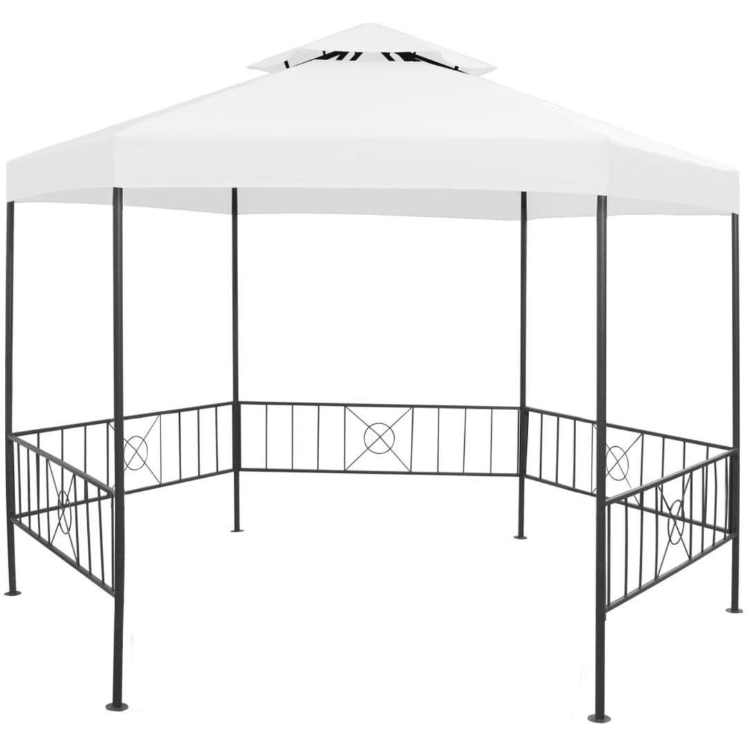 Paviljong 323x275x265 cm vit 180 g/m² vidaXL