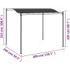 Paviljong 3x2,4 m antracit vidaXL – miniatyr 7