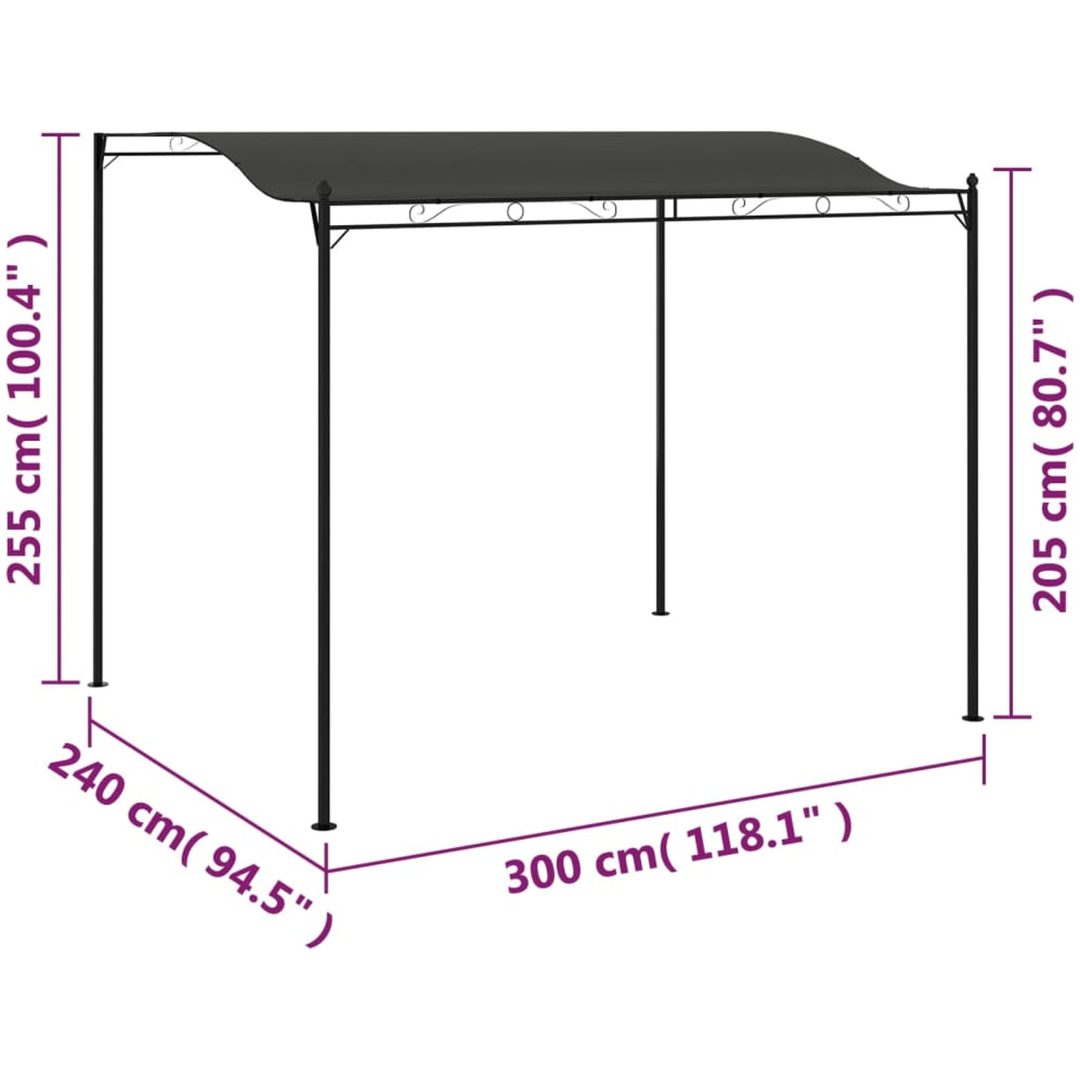Paviljong 3x2,4 m antracit vidaXL – bild 7