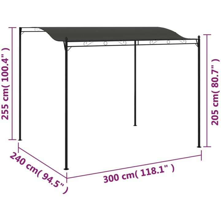 Paviljong 3x2,4 m antracit vidaXL – bild 7
