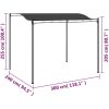Paviljong 3x2,4 m antracit vidaXL – miniatyr 8