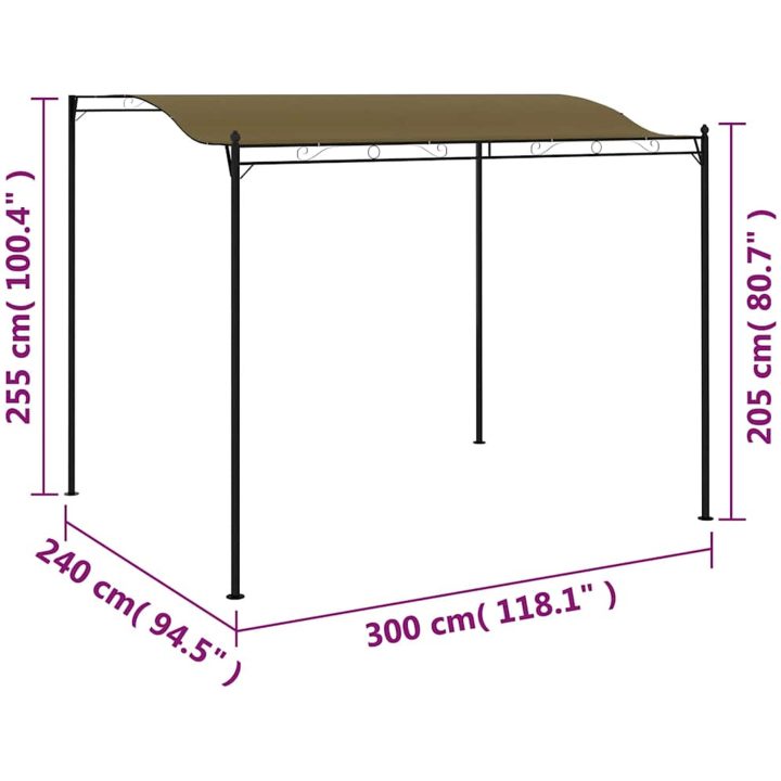 Paviljong 3x2,4 m taupe 180 g/m² vidaXL – bild 8