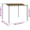 Paviljong 3x2,4 m taupe 180 g/m² vidaXL – miniatyr 9