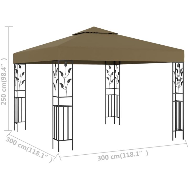 Paviljong 3x3 m taupe 180 g/m² vidaXL – bild 5