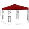 Paviljong 3x3 m vinröd vidaXL – miniatyr 5