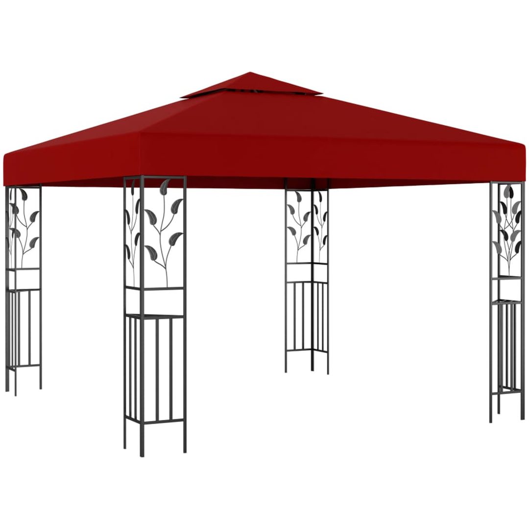 Paviljong 3x3 m vinröd vidaXL