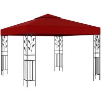 Paviljong 3x3 m vinröd vidaXL