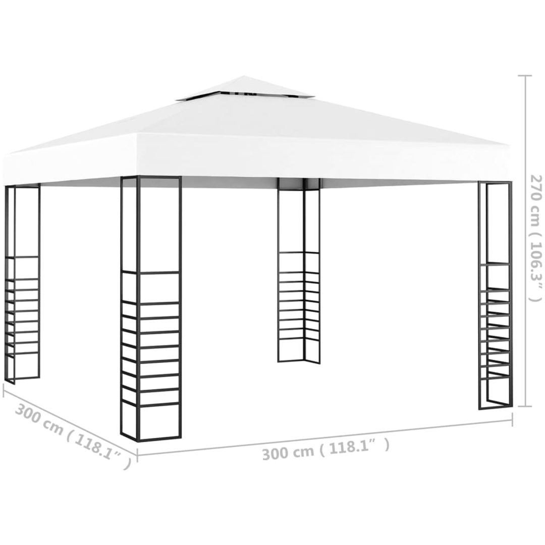 Paviljong 3x3 m vit vidaXL – bild 5