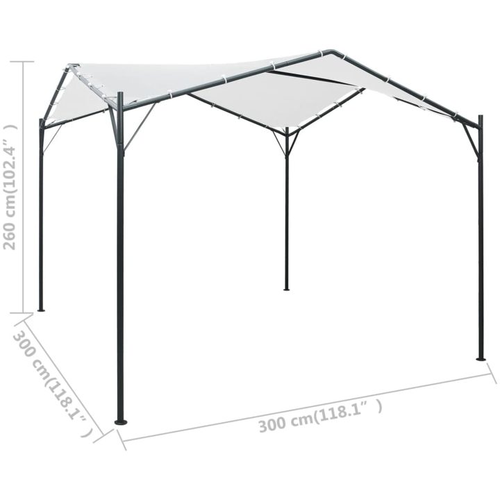 Paviljong 3x3x2,6 m vit 180 g/m² vidaXL 3 x 3 m – bild 7