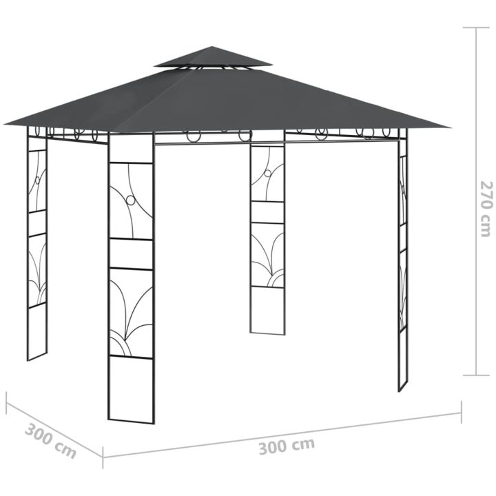 Paviljong 3x3x2,7 m antracit 160 g/m² vidaXL – bild 5