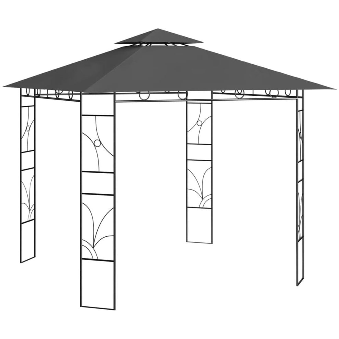 Paviljong 3x3x2,7 m antracit 160 g/m² vidaXL