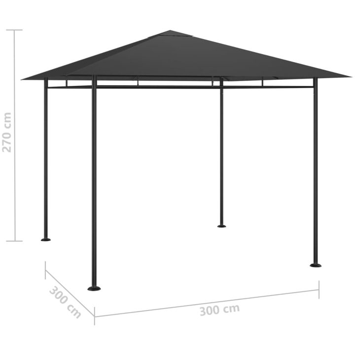 Paviljong 3x3x2,7 m antracit 180 g/m² vidaXL – bild 4