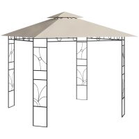 Paviljong 3x3x2,7 m gräddvit 160 g/m² vidaXL