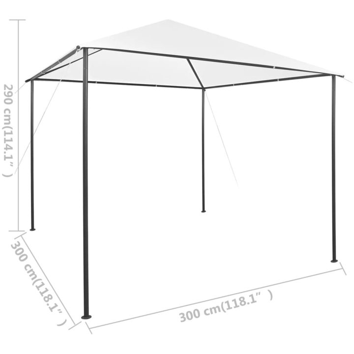 Paviljong 3x3x2,9 m vit 180 g/m² vidaXL 3 x 3 m – bild 8