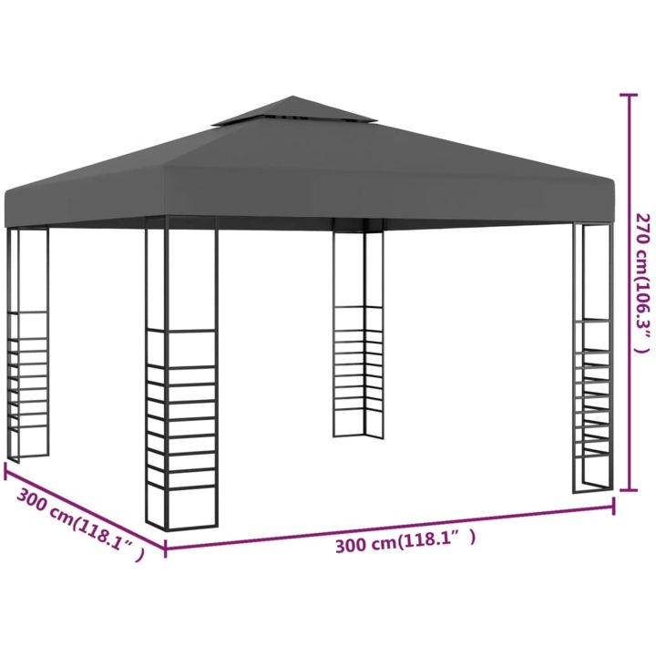 Paviljong 3x4 m antracit vidaXL – bild 5