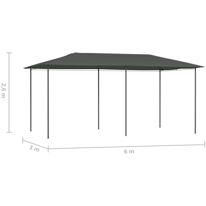 Paviljong 3x6x2,6 m antracit 160 g/m² vidaXL 2.98 x 5.3 x 2.59 m – bild 4