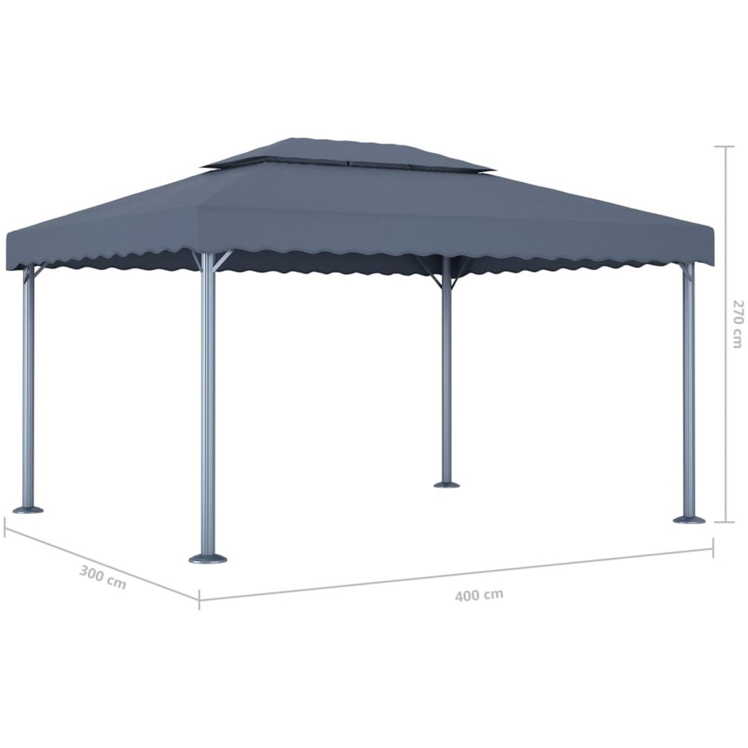 Paviljong 400x300 cm antracit aluminium vidaXL – bild 5