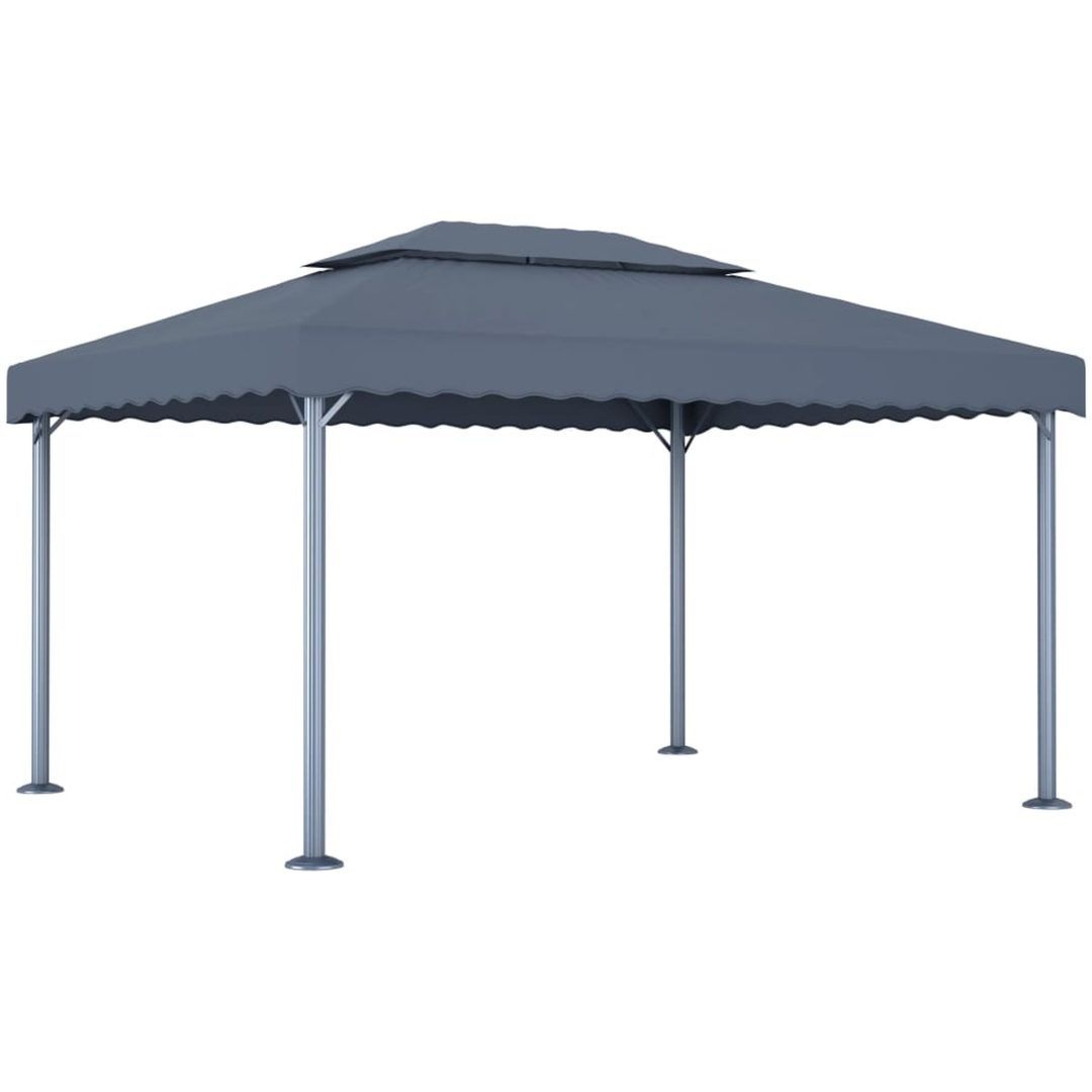 Paviljong 400x300 cm antracit aluminium vidaXL