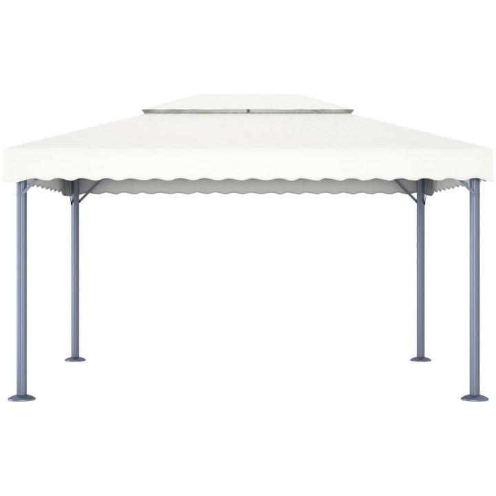 Paviljong 400x300 cm gräddvit aluminium vidaXL – bild 2