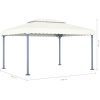 Paviljong 400x300 cm gräddvit aluminium vidaXL – miniatyr 5