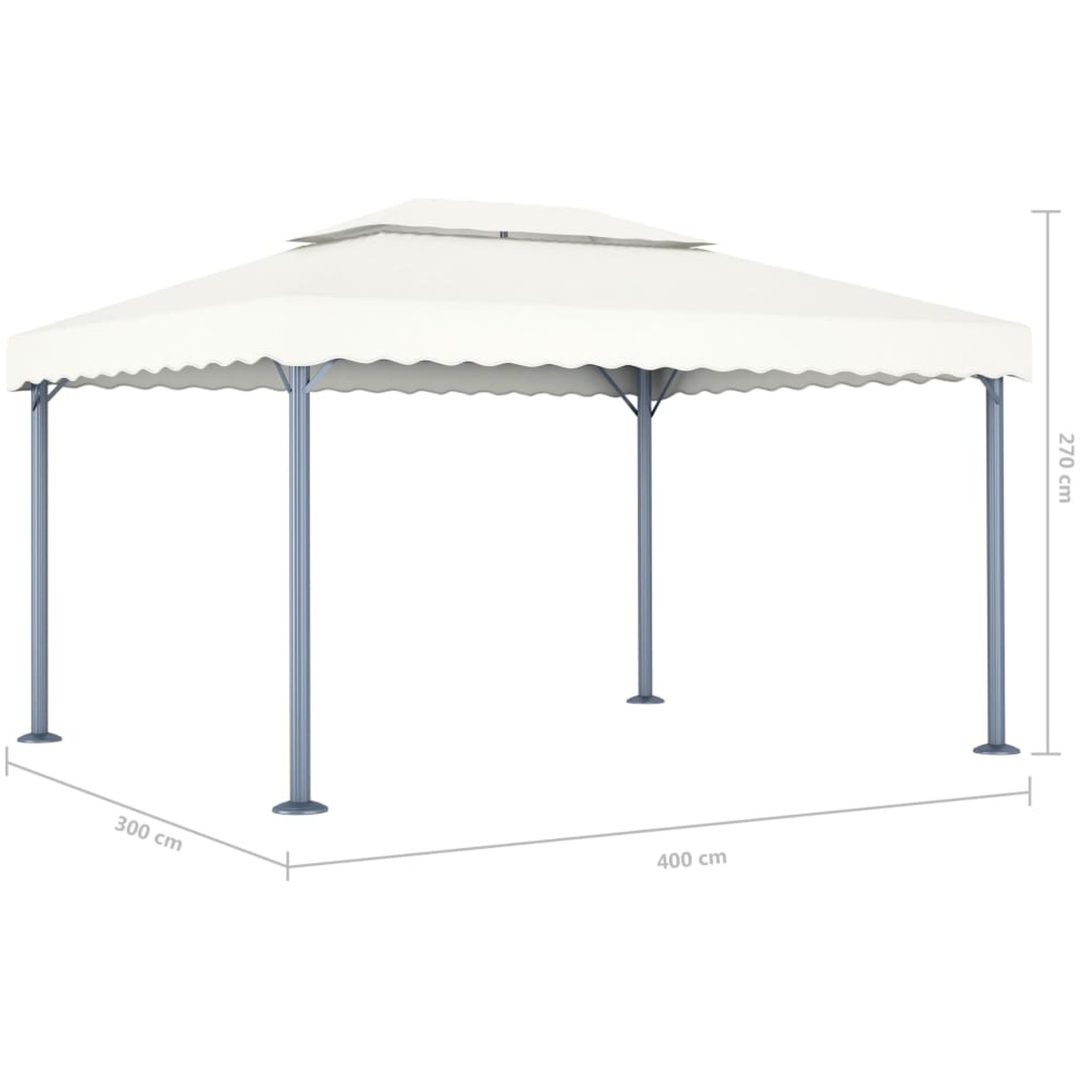 Paviljong 400x300 cm gräddvit aluminium vidaXL – bild 5