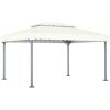 Paviljong 400x300 cm gräddvit aluminium vidaXL – miniatyr 1
