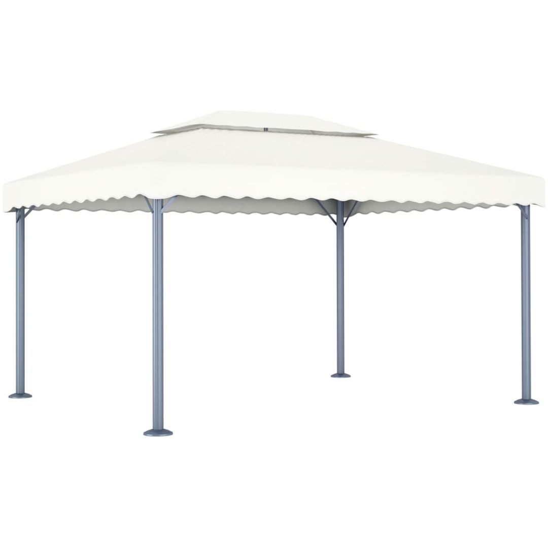 Paviljong 400x300 cm gräddvit aluminium vidaXL