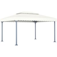 Paviljong 400x300 cm gräddvit aluminium vidaXL