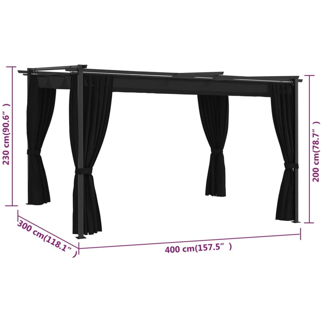 Paviljong 4x3 m antracit vidaXL – bild 7
