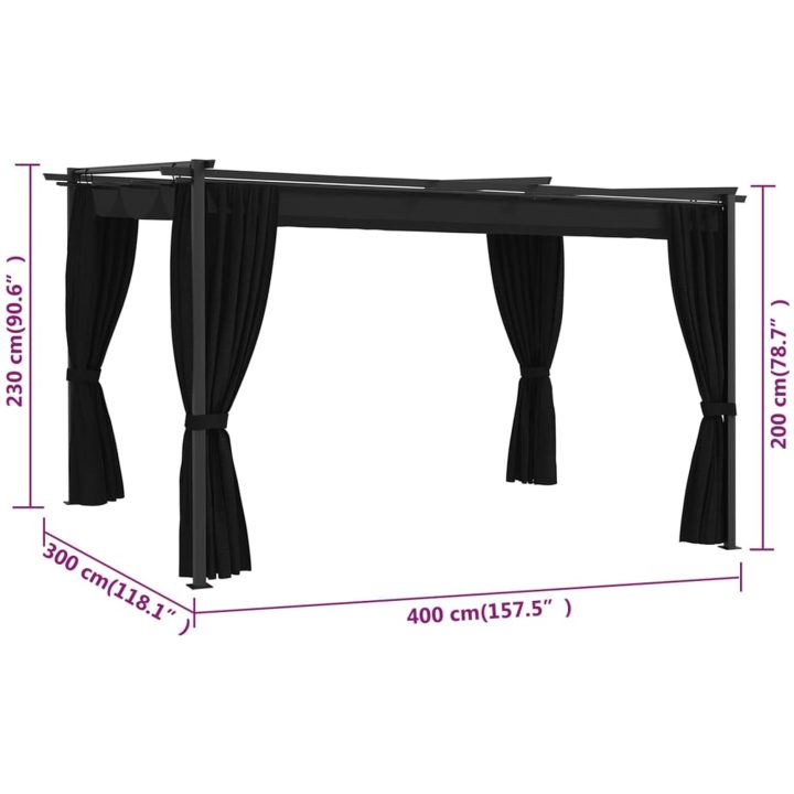 Paviljong 4x3 m antracit vidaXL – bild 7