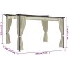Paviljong 4x3 m gräddvit vidaXL – miniatyr 7