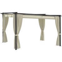 Paviljong 4x3 m gräddvit vidaXL